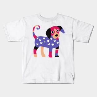 Cute Cartoon Dog Multicolor Kids T-Shirt